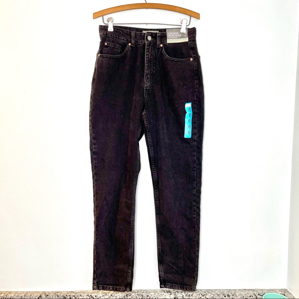 Primark High Waisted Vintage Mom Jeans Black Women’s 6 Tapered Leg